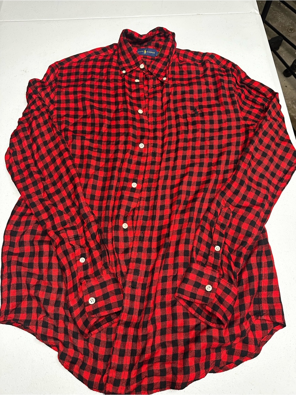 Ralph Lauren Classic Red & Black Check Flannel by Polo by Ralph Lauren